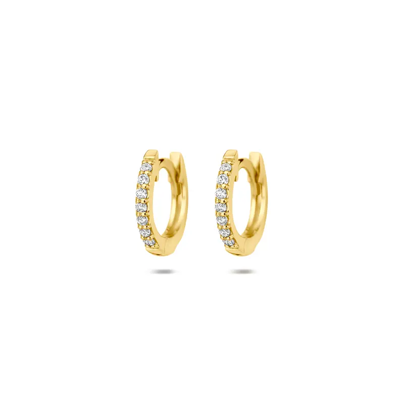 Klapoorringen lab grown diamant f vs 14K geelgoud – 4036006