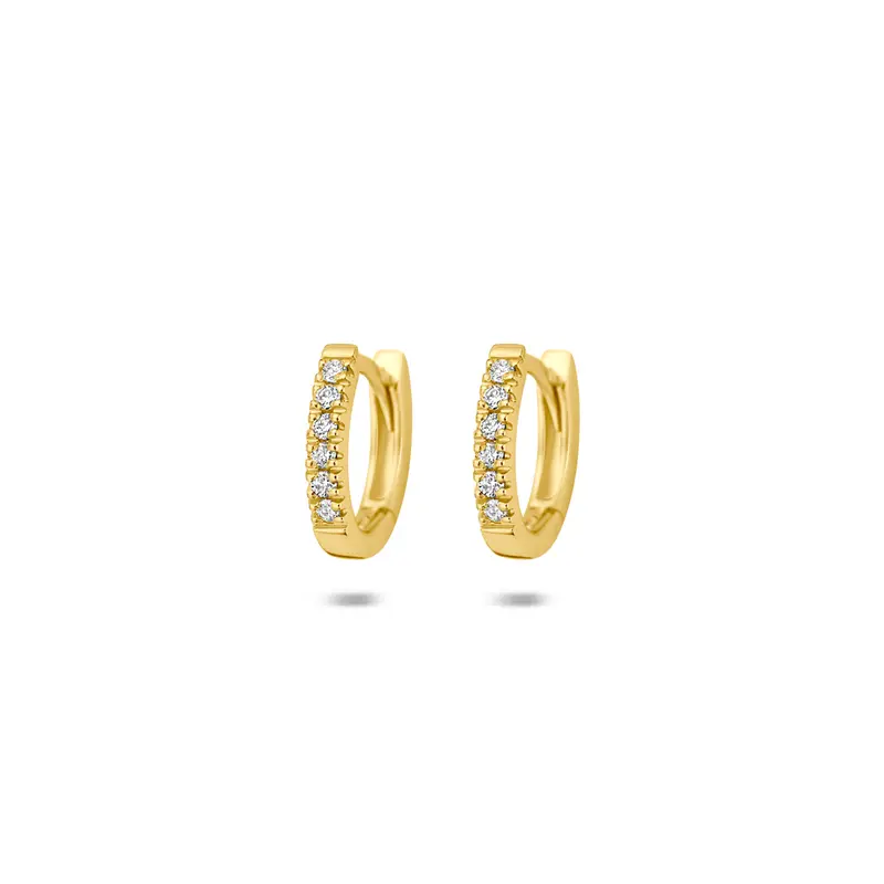 Klapoorringen ovaal lab grown diamant 14K geelgoud 0.12ct (2x 0.06ct) f vs 11 mm – 4036005