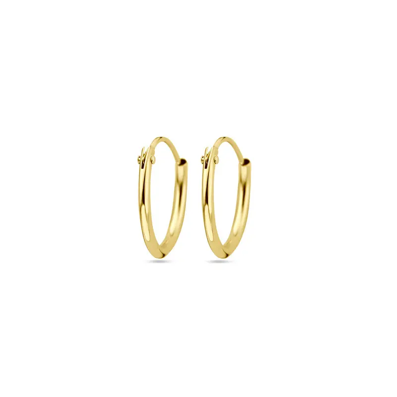 Klapoorringen ronde buis 14K geelgoud 13 mm – 4018322