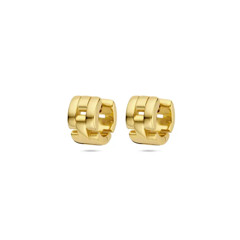 klapoorringen schakelmotief 10 mm 1 micron zilver verguld (geel)