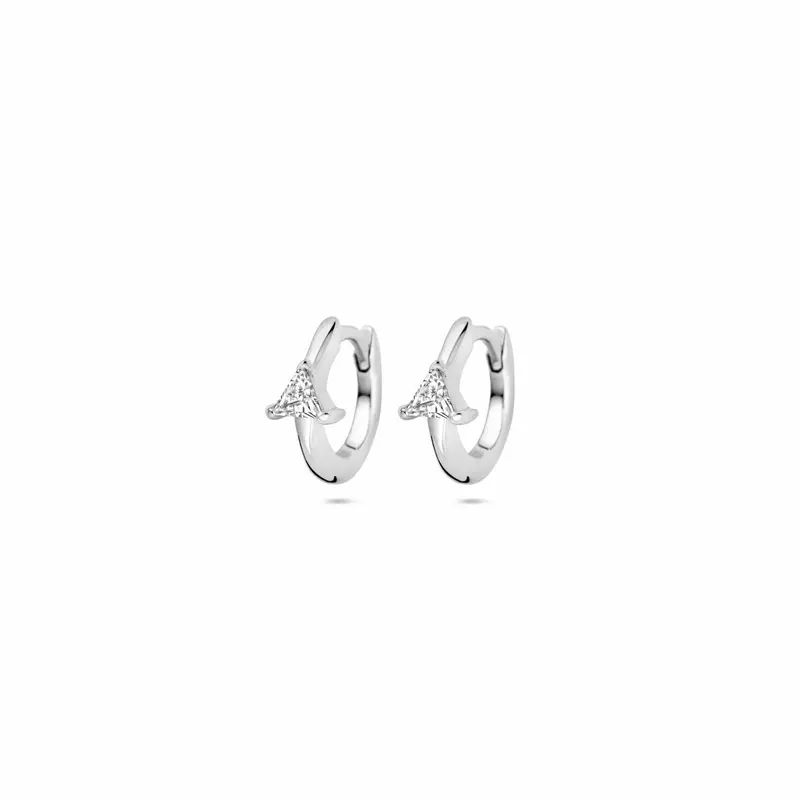 klapoorringen zirkonia 10,5 mm zilver gerhodineerd