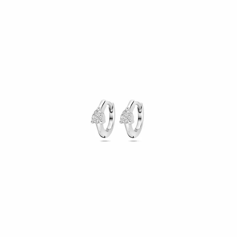 klapoorringen zirkonia 10 mm zilver gerhodineerd