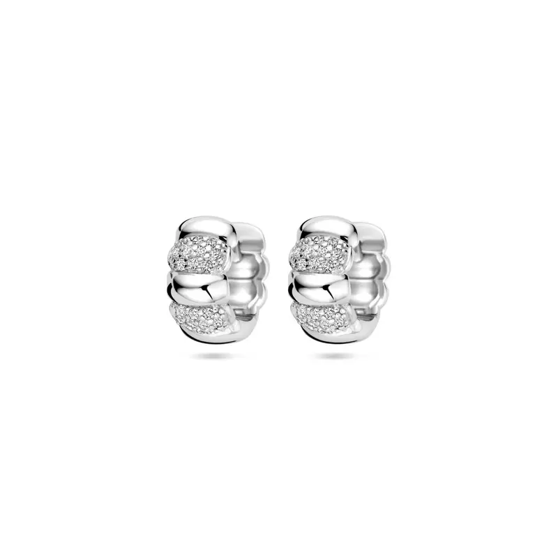klapoorringen zirkonia 11 mm zilver gerhodineerd