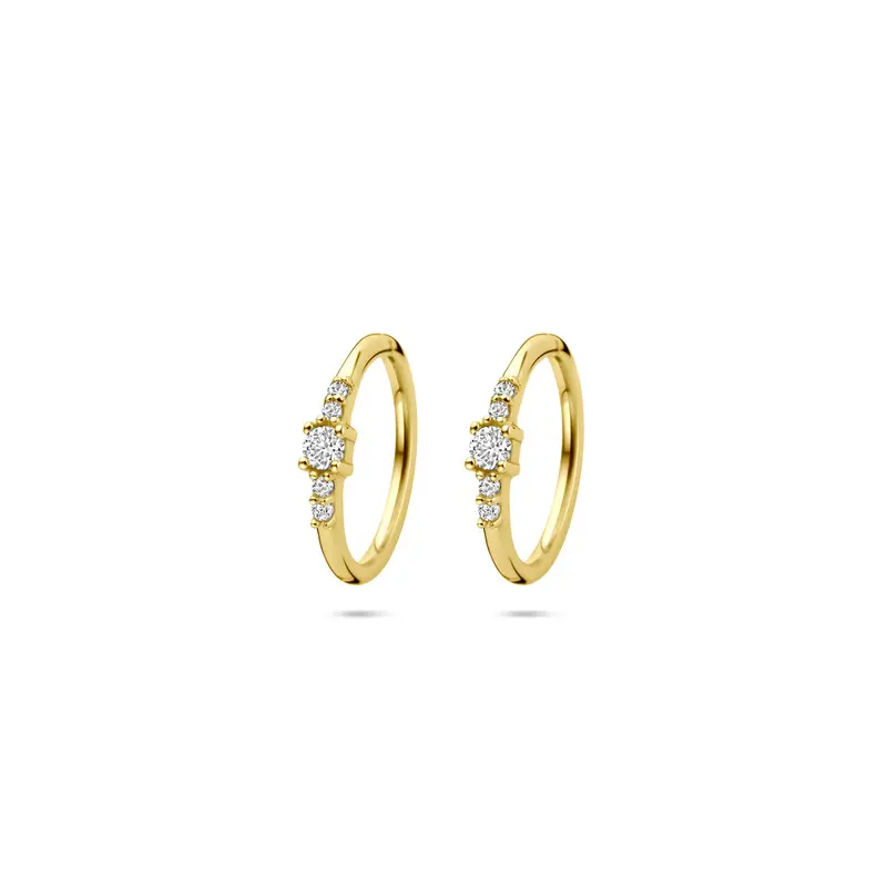 Klapoorringen zirkonia 12 mm 14K geelgoud – 4034478