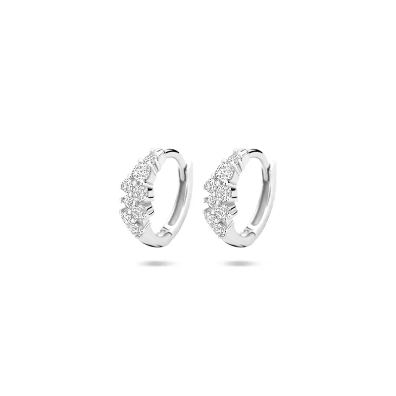 Klapoorringen zirkonia 13 mm gerhodineerd zilver – 1340812