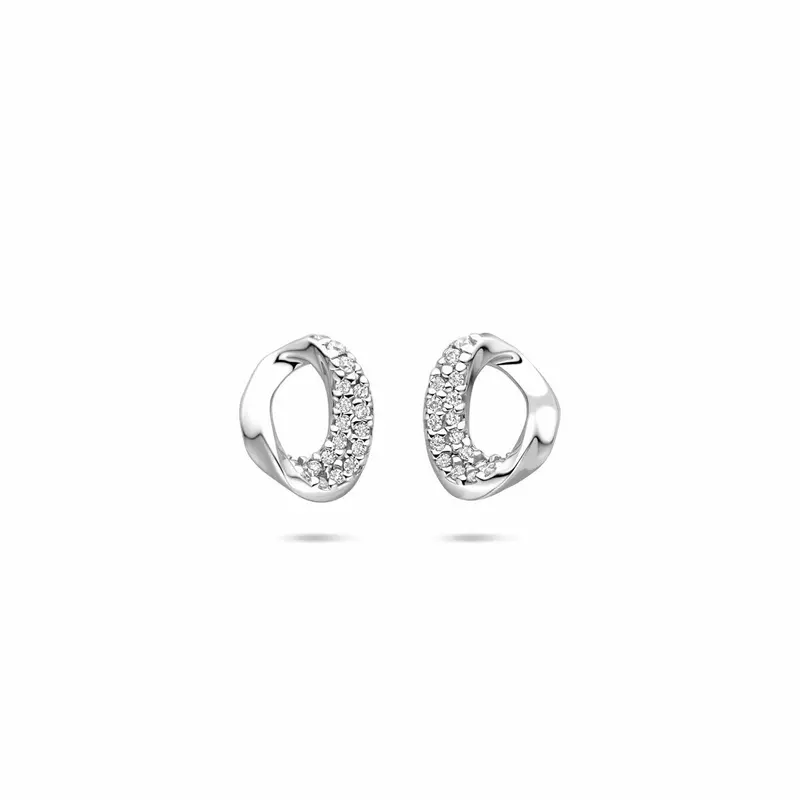 Klapoorringen zirkonia 9 mm gerhodineerd zilver – 1341027