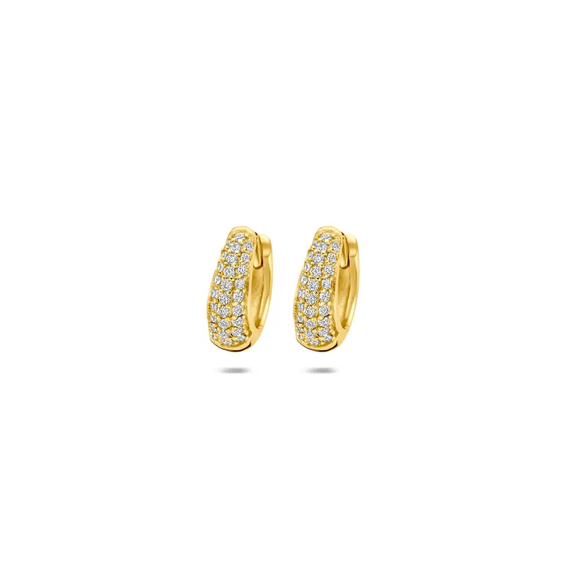 Klapoorringen zirkonia buis zilver verguld 4 mm 1 micron – 2104317