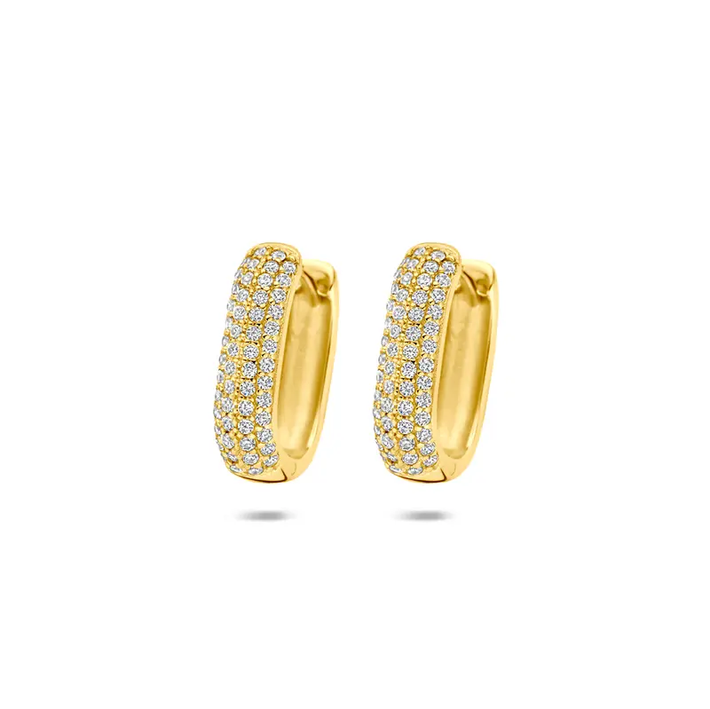 Klapoorringen zirkonia buis zilver verguld 4 mm 1 micron – 2104388