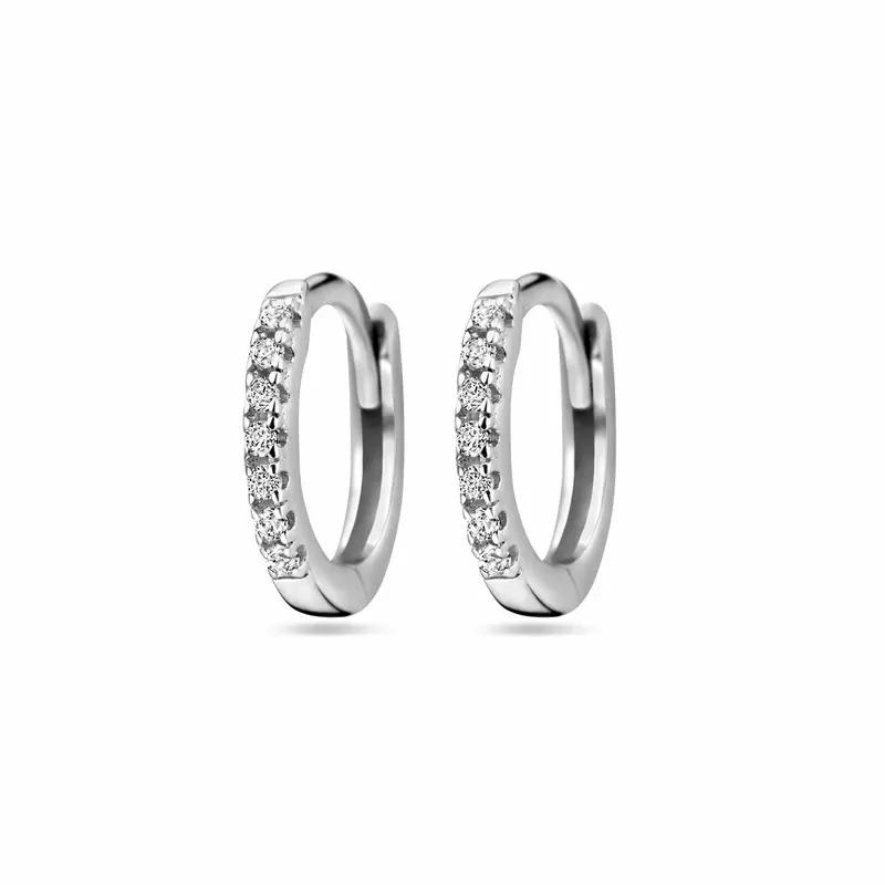 klapoorringen zirkonia zilver gerhodineerd