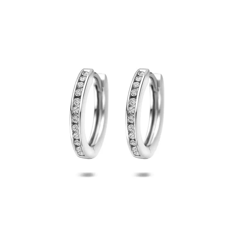 Klapoorringen zirkonia zilver gerhodineerd 15 mm – 1343705