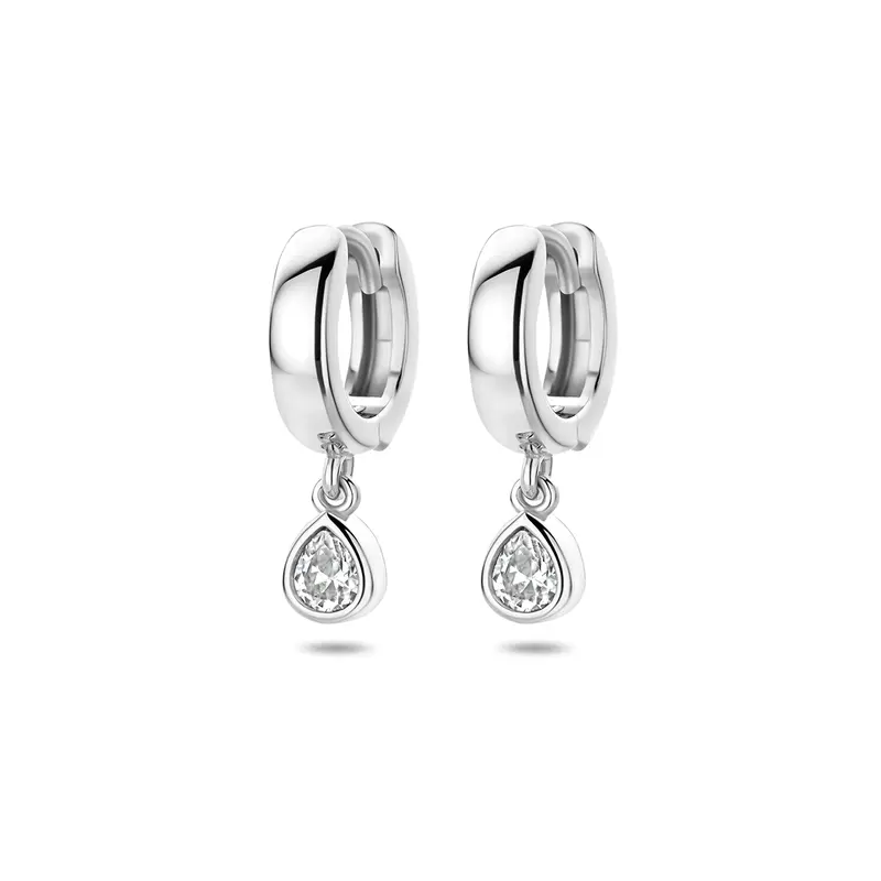 Klapoorringen zirkonia zilver gerhodineerd 18 mm – 1342554
