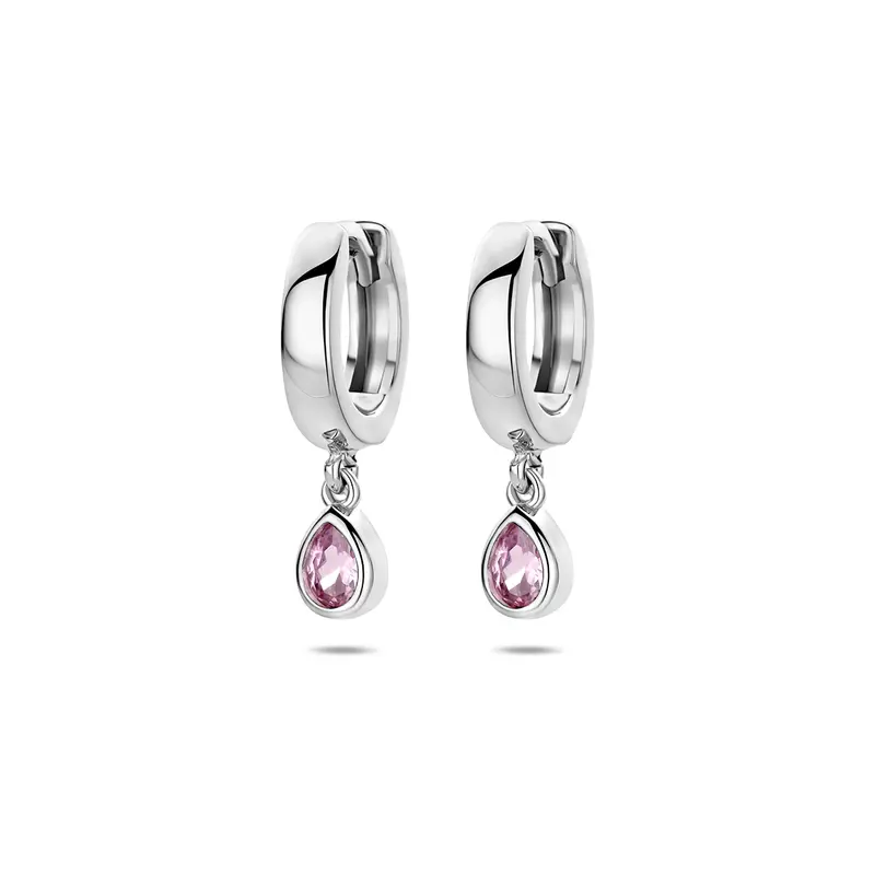 Klapoorringen zirkonia zilver gerhodineerd 18 mm – 1342555