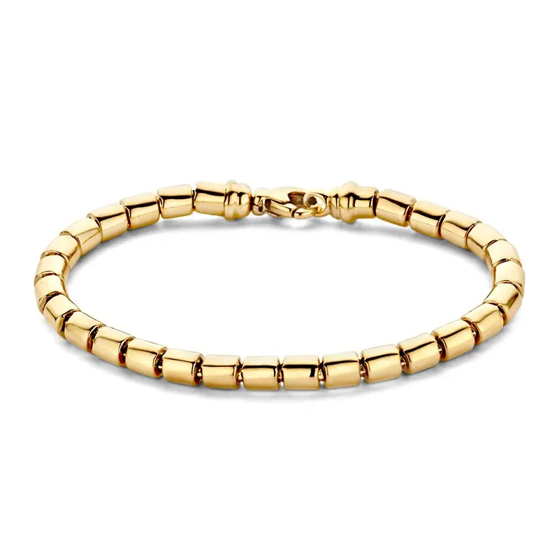 Klassieke Geelgouden Schakelarmband met Luxe Karabijnsluiting, 14 Karaat, 11,2 gr, 19,5 cm