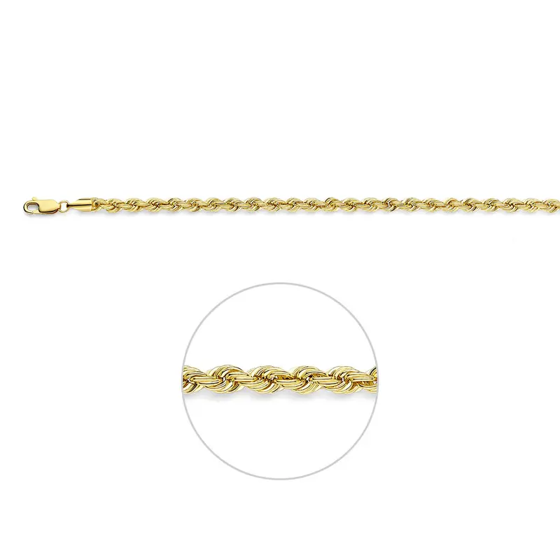 Koord 4,4 mm 14K geelgoud