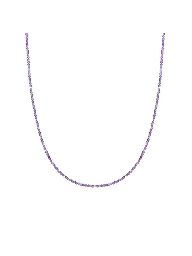 Kralen Ketting 2mm Amethyst 42cm +2cm