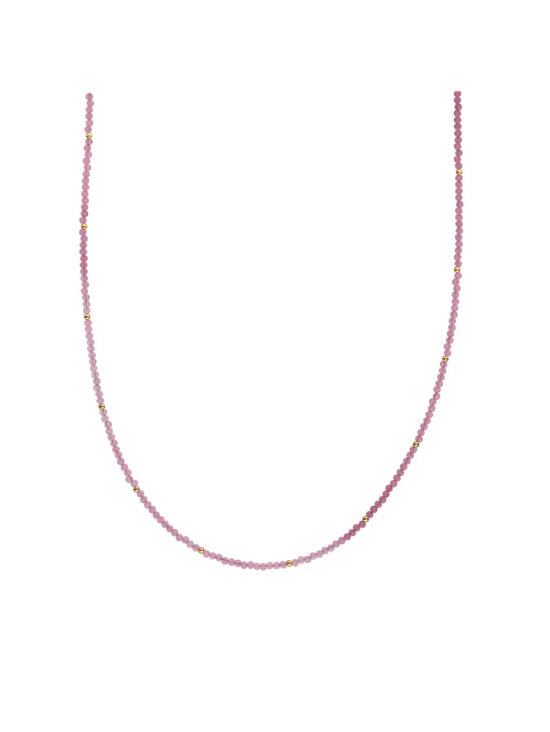 Kralen Ketting 2mm Candy Jade Gold - 42cm +2cm