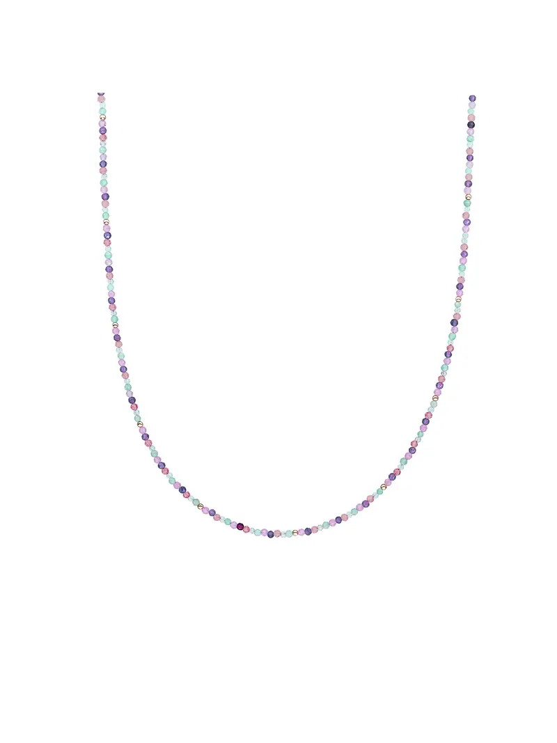 Kralen Ketting 2mm Multi Gem - Pastel 42cm +2cm