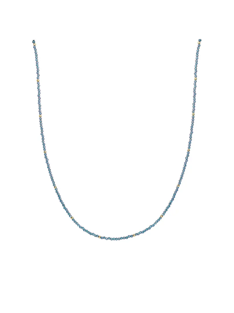 Kralen Ketting 2mm Ocean Topaz Quartz 42cm +2cm