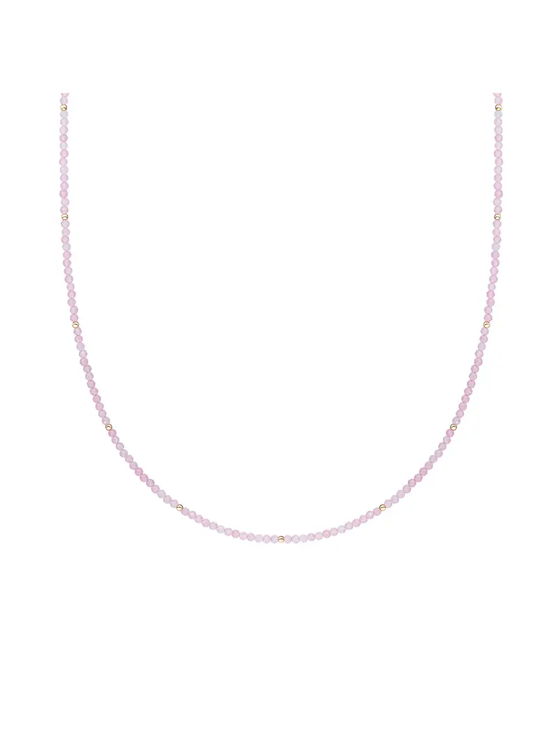 Kralen Ketting 2mm Rose Quartz 42cm +2cm