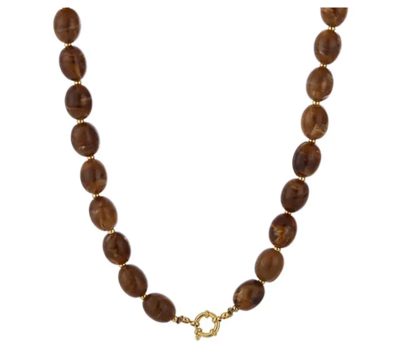 Kralen ketting bruin
