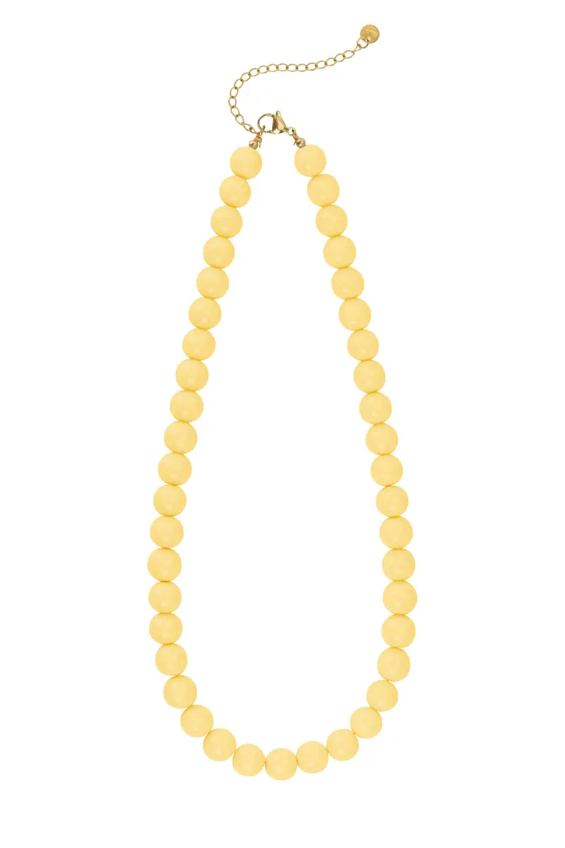 Kralen ketting geel