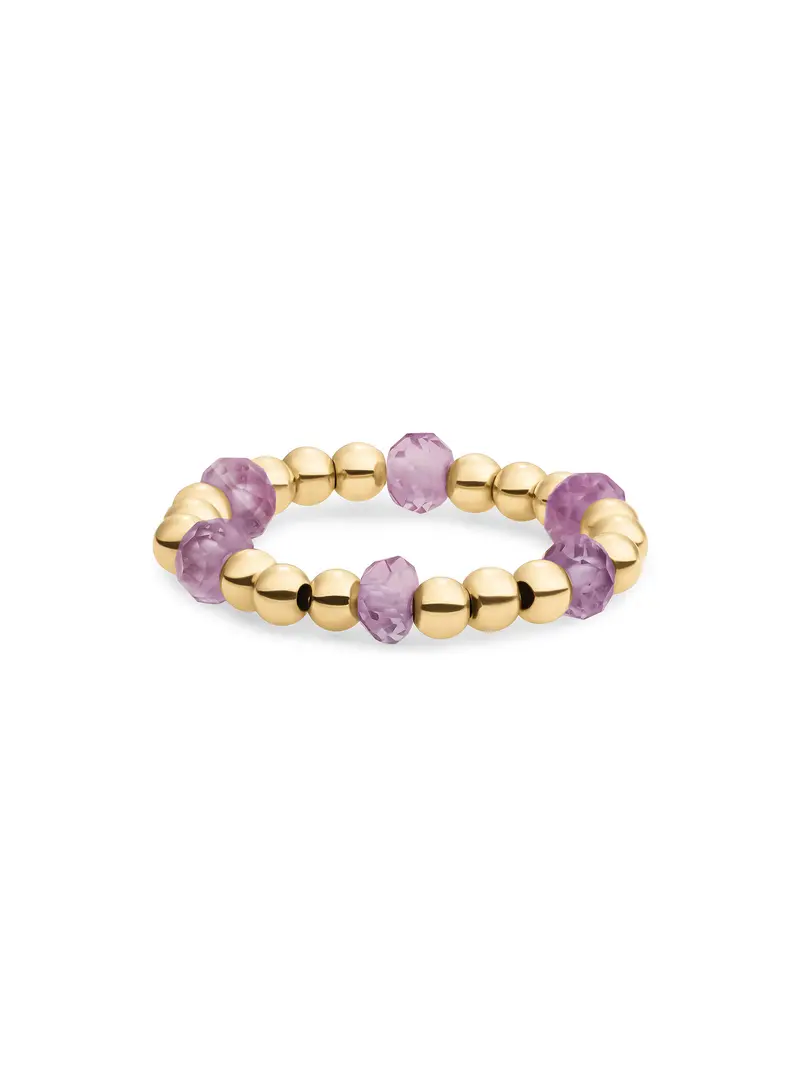 Kralen Ring Facet Roundel Aubergine Quartz