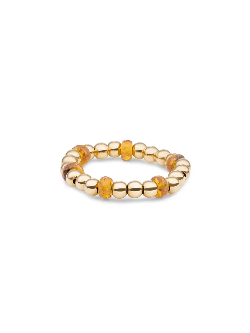 Kralen Ring Facet Roundel Light Gold Citrine Quartz