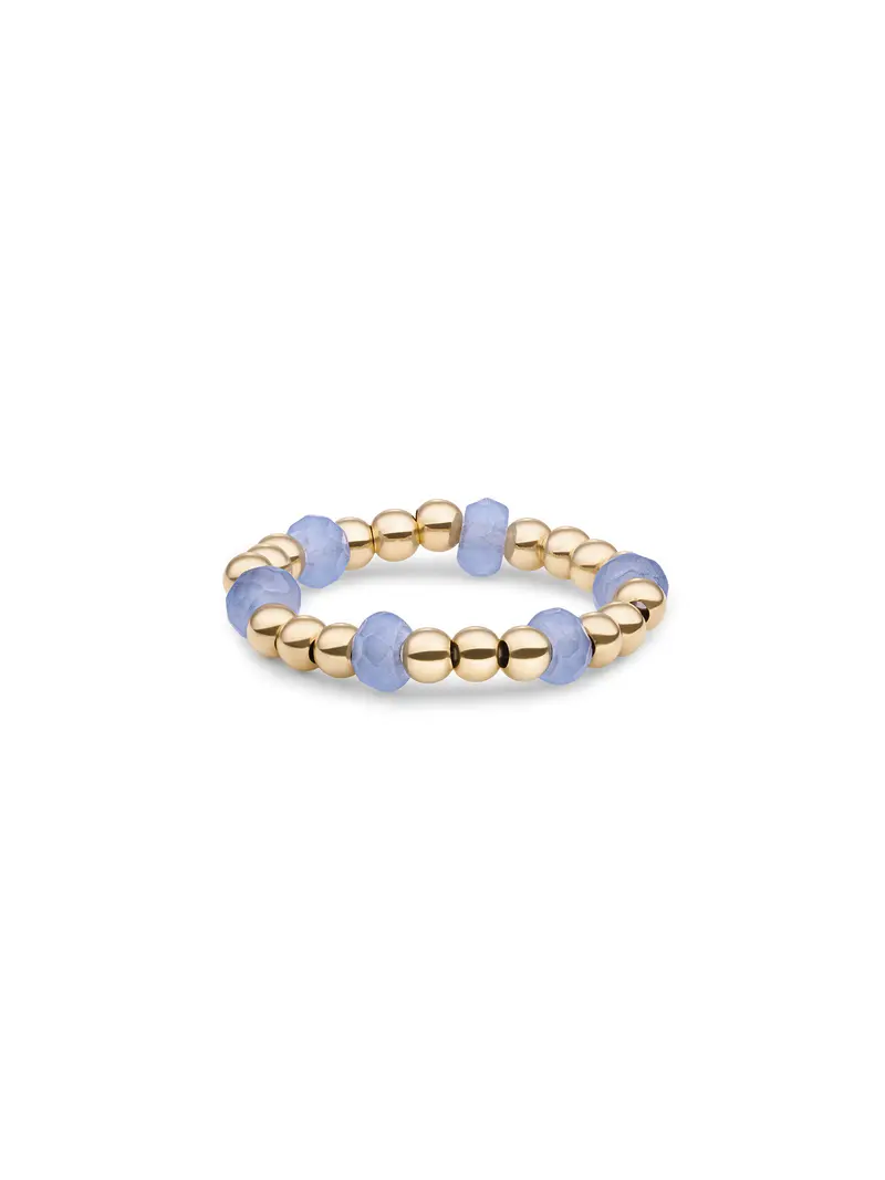 Kralen Ring Facet Roundel Milky Blue Jade