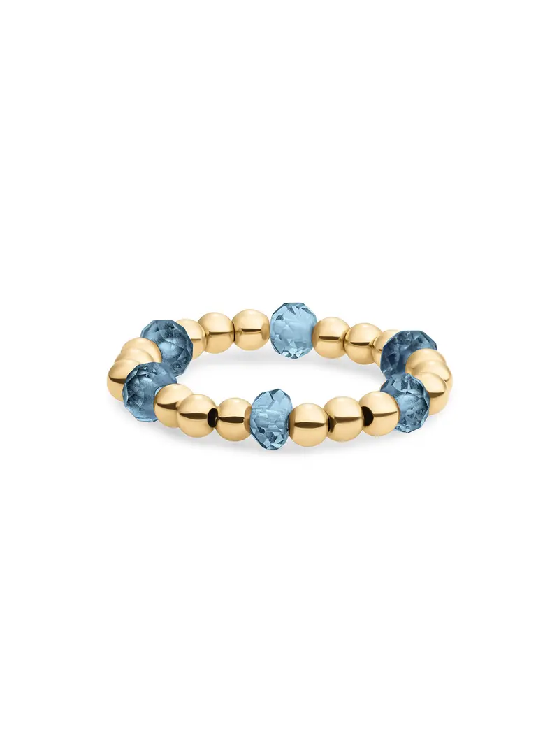 Kralen Ring Facet Roundel Ocean Topaz Quartz