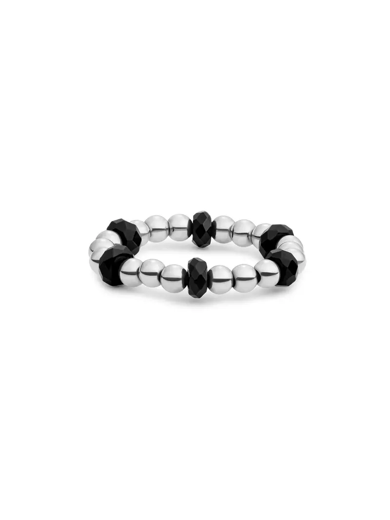 Kralen Ring Facet Roundel Onyx