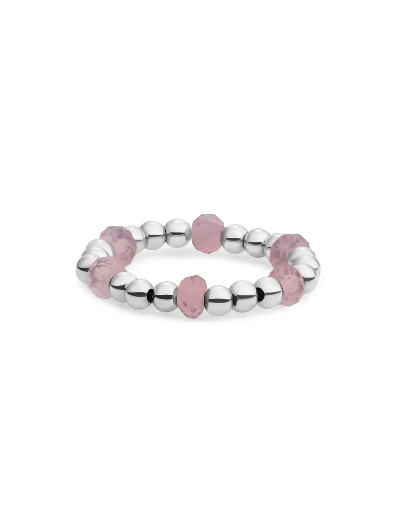 Kralen Ring Facet Roundel Pink Opalite