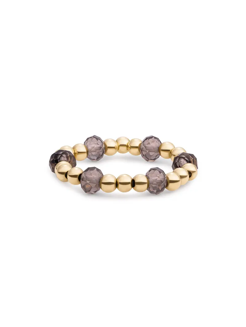 Kralen Ring Facet Roundel Smoky Quartz