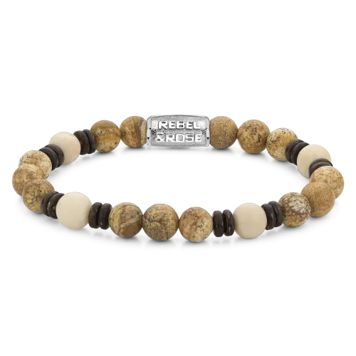 kralen Woodstock - 8mm - Kralen Heren Armband