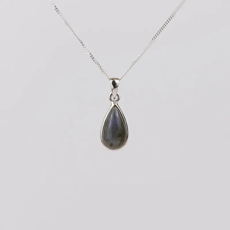Labradoriet 925 Zilver Ketting K11