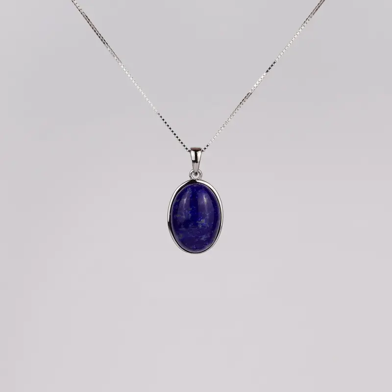 Lapis Lazuli 925 Zilver Ketting K50