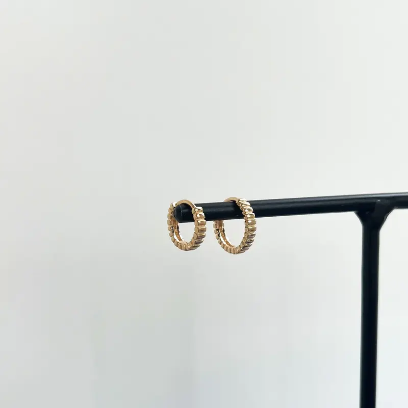 Lined Hinge Click Hoop Earring