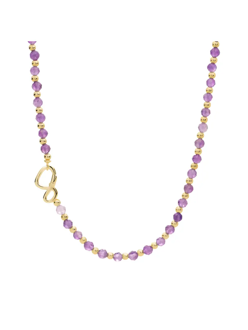 Link Ketting Amethyst Goud Kleurig