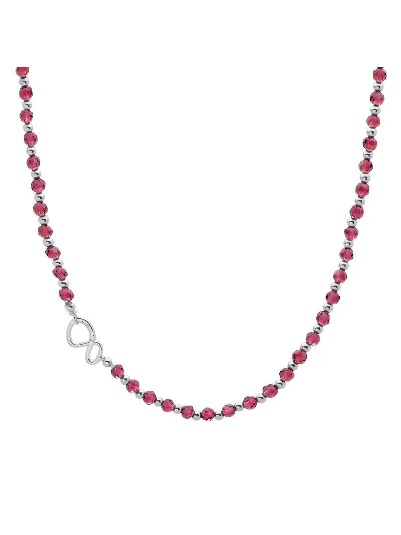Link Ketting Fuchsia Quartz Zilver