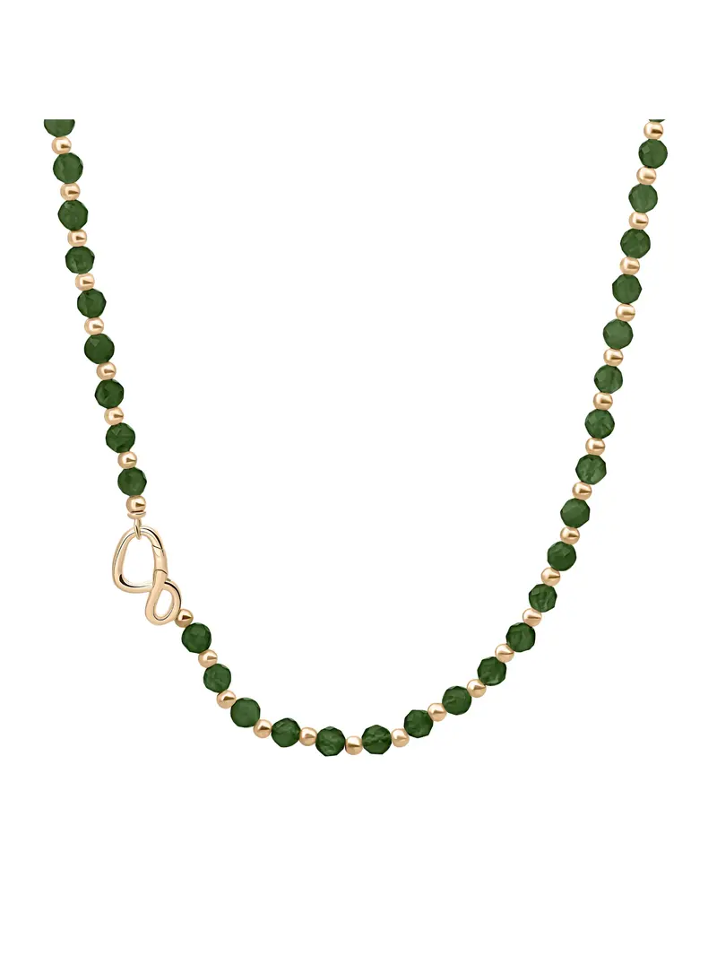 Link Ketting Green Onyx Goud Kleurig