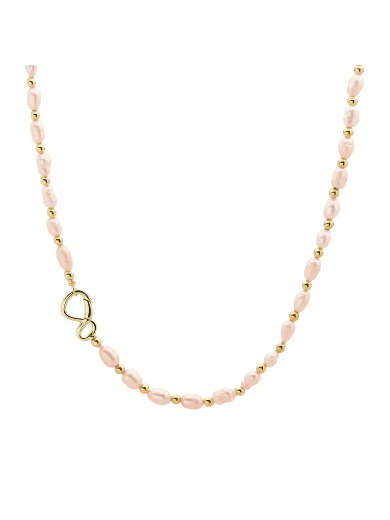 Link Ketting Peach Pearl Goud Kleurig