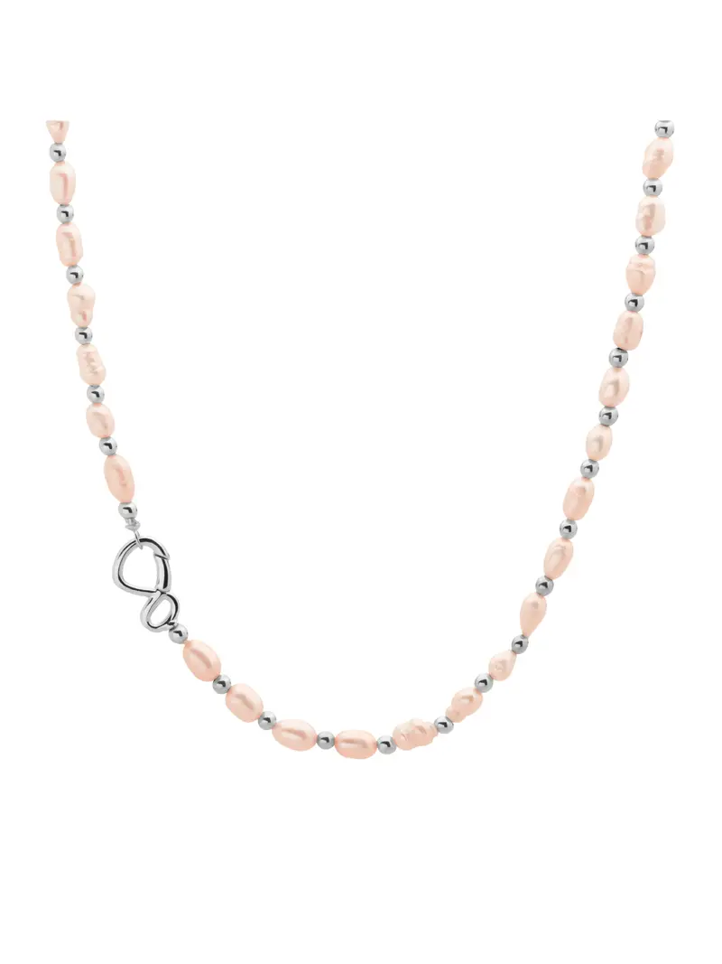 Link Ketting Peach Pearl Zilver