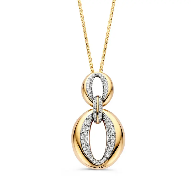 Luxe Geelgouden Hanger met Diamanten en Elegant Collier – Tijdloze Pracht