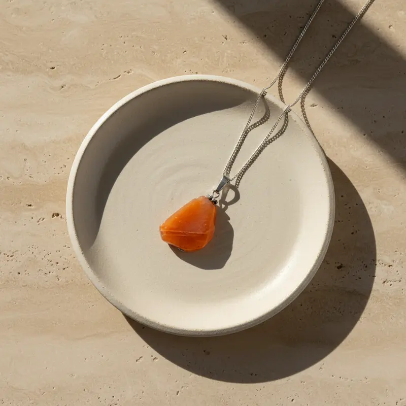 Maansteen hanger met ketting