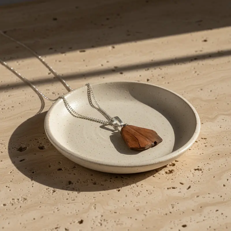 Maansteen hanger met ketting
