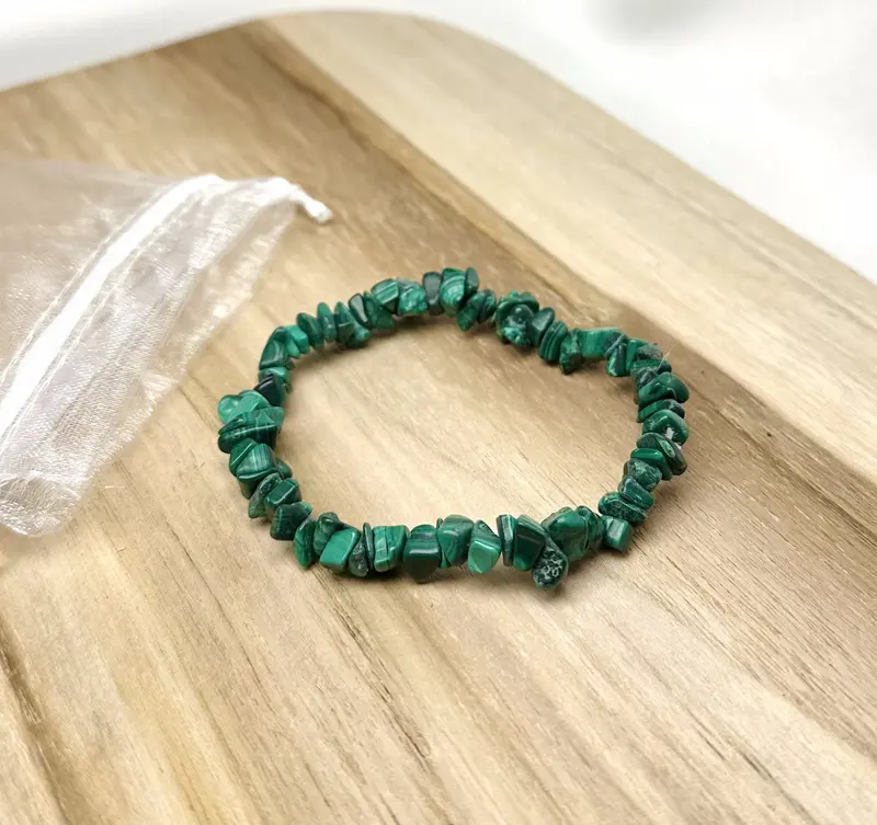 Malachiet Chip Armband