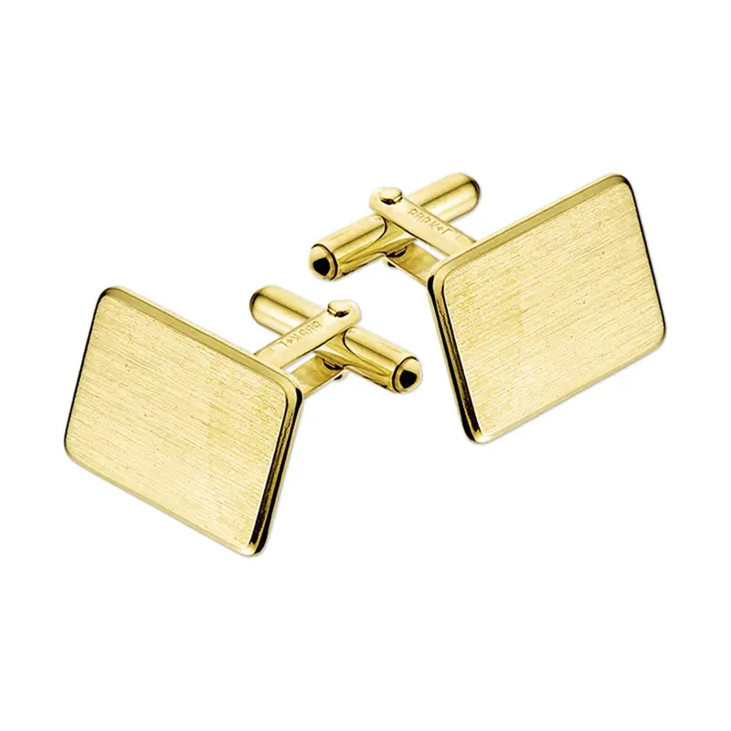 manchetknopen poli/mat gediamanteerd 14K geelgoud