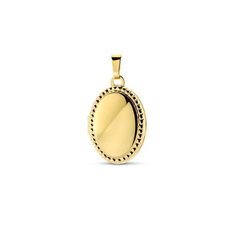 Medaillon ovaal bolletjes 9K geelgoud 18,5 mm – 8000911