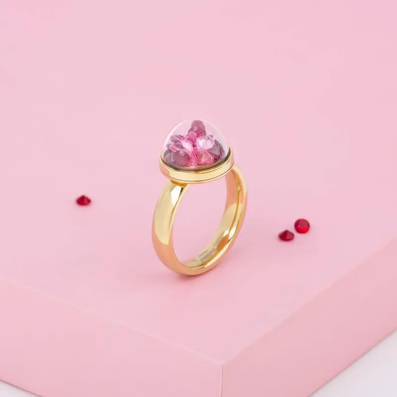 Melano Globe Birthstones Ring Set Goudkleurig