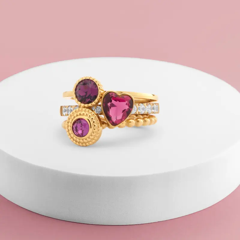 Melano Twisted Rosy Aura Ringen Set
