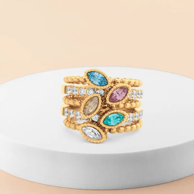 Melano Twisted Sunset Glow Ringen Set